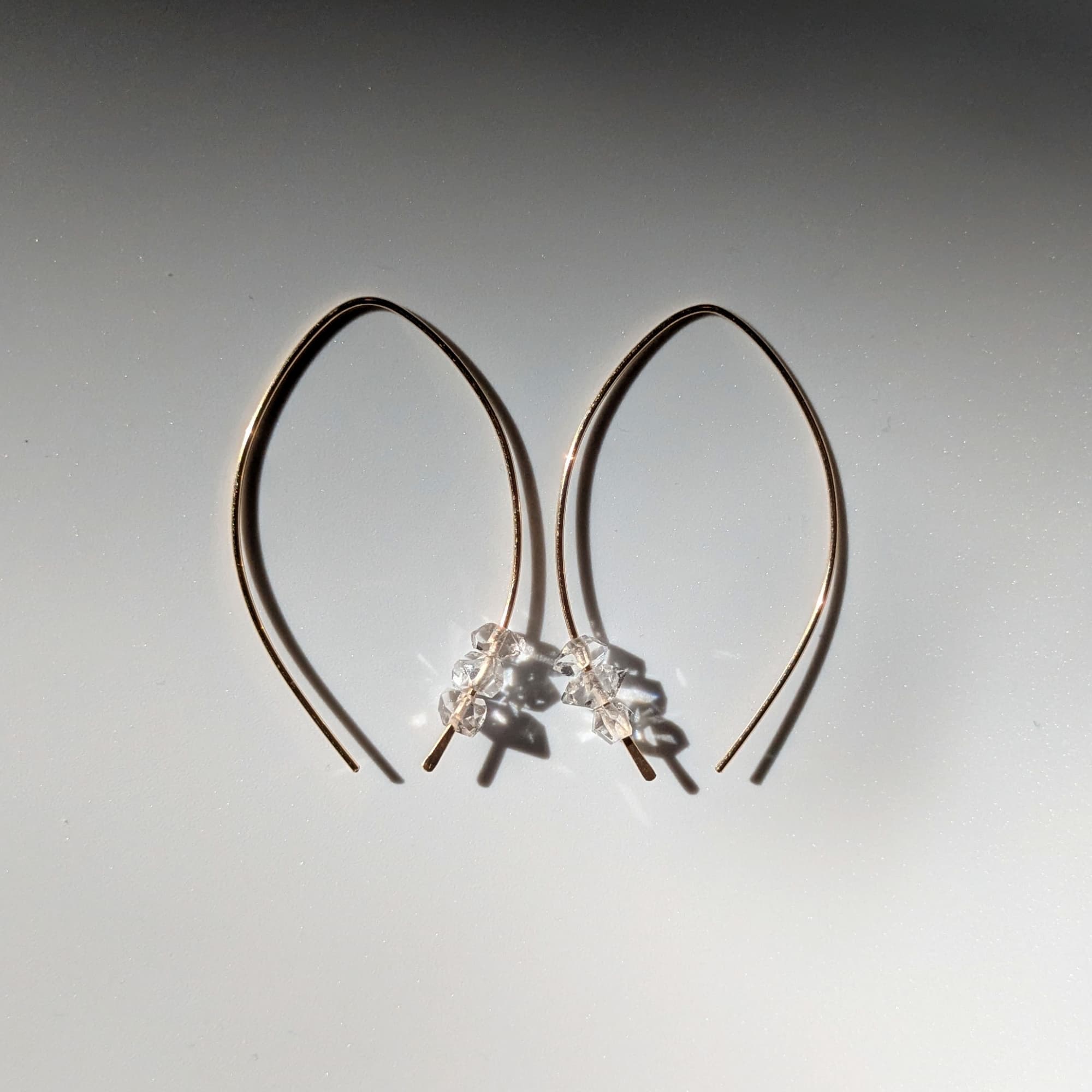 Herkimer Diamond Earrings Gold 14k 18k Handmade