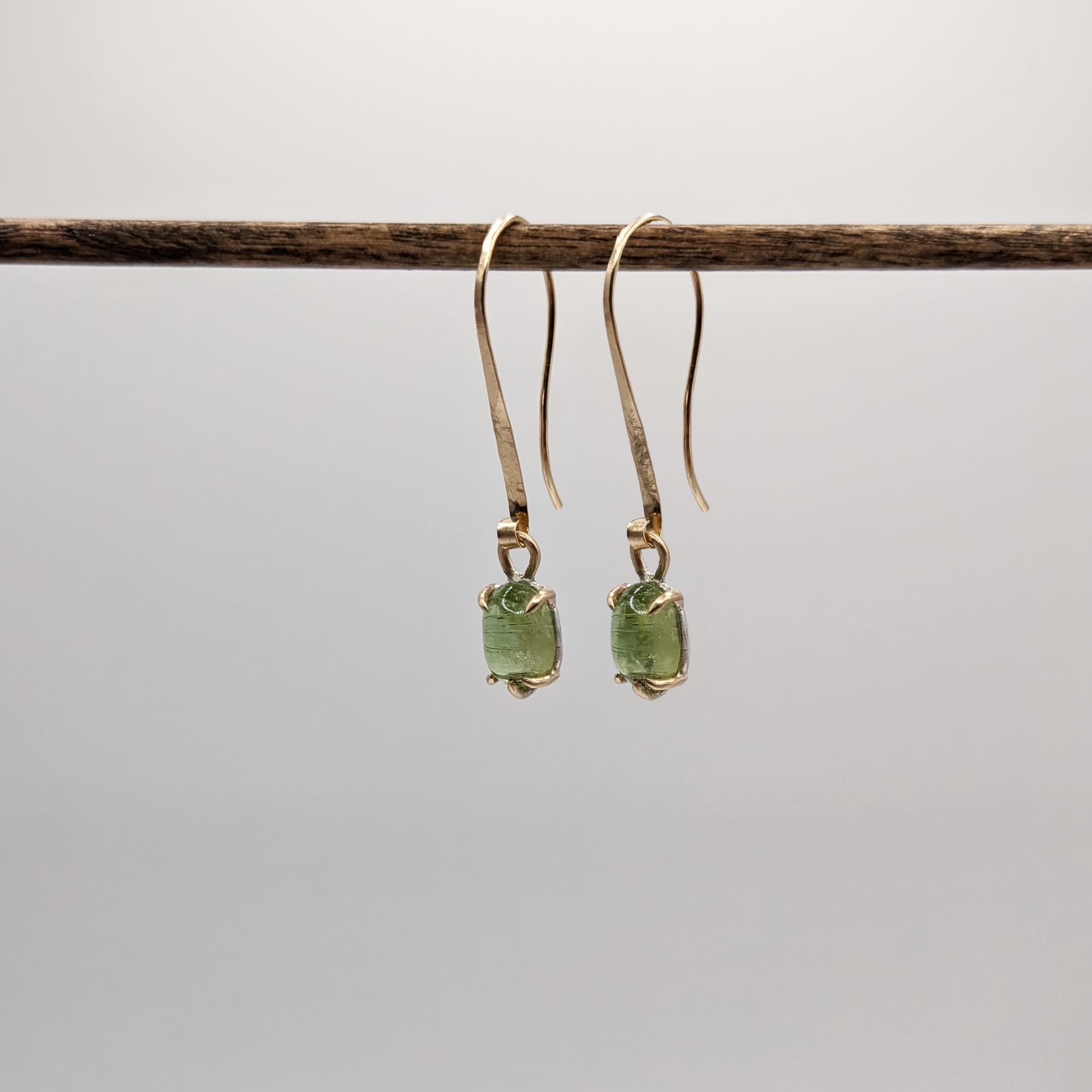 Tourmaline Earrings Gold Silver Handmade