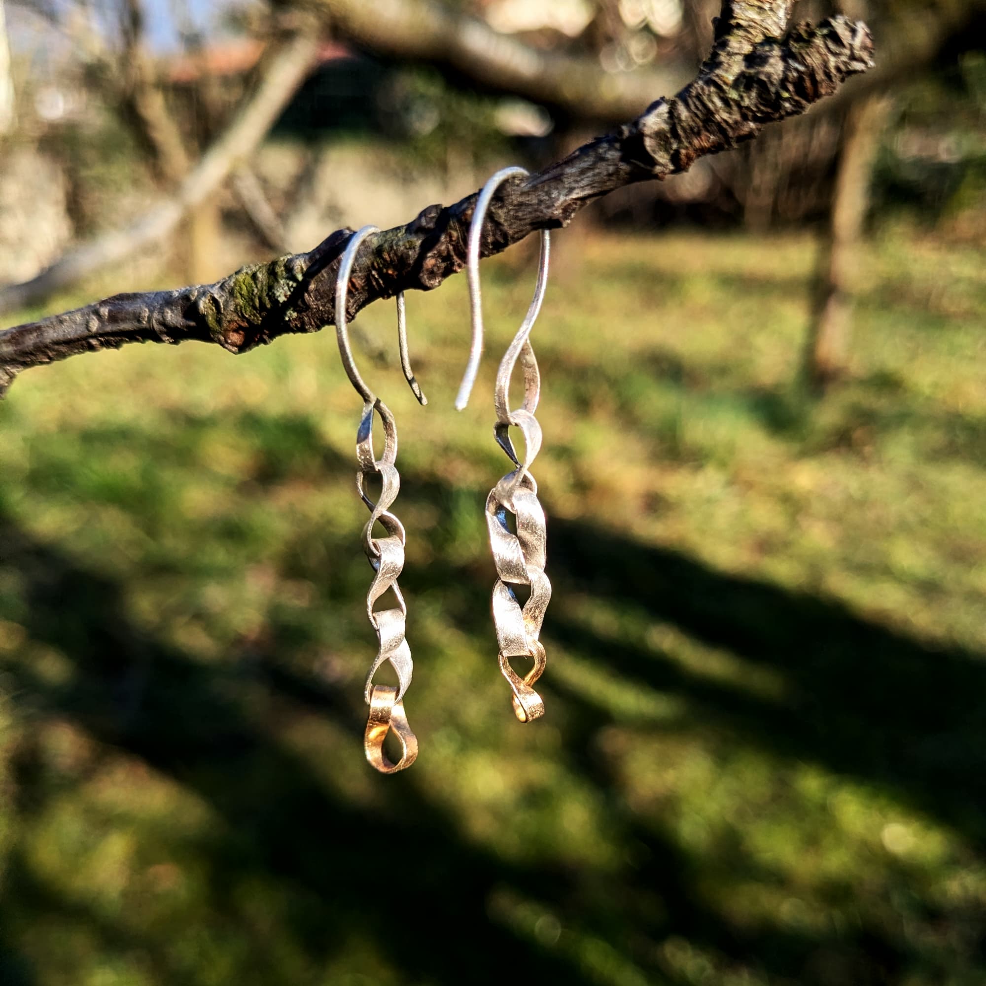 Unique Earrings Gold Silver Handmade