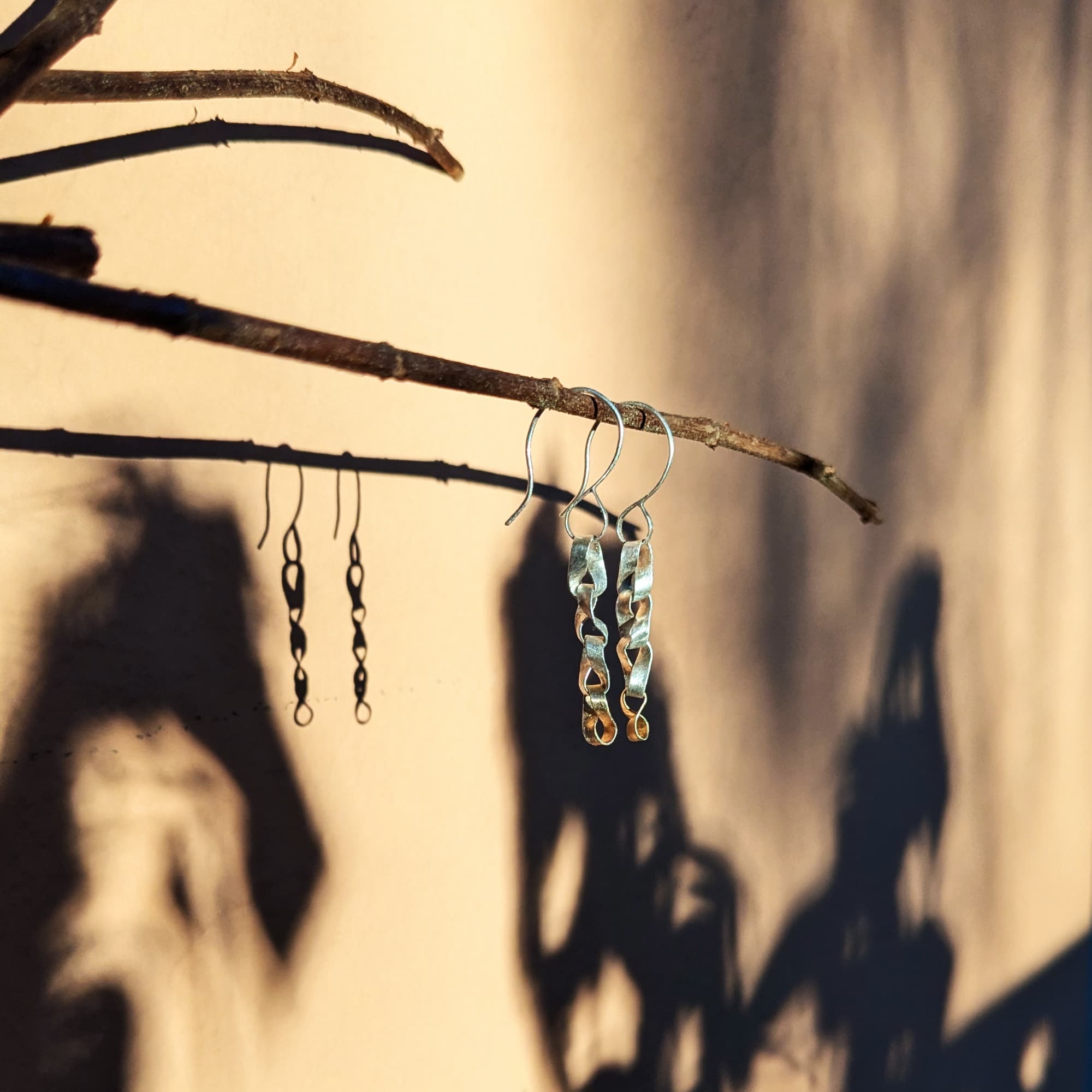 Unique Earrings Gold Silver Handmade