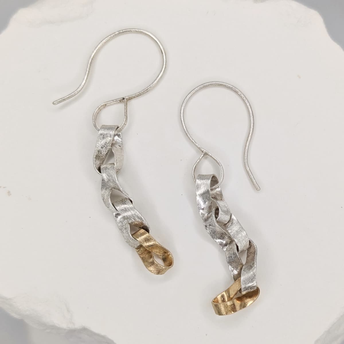 Unique Earrings Gold Silver Handmade