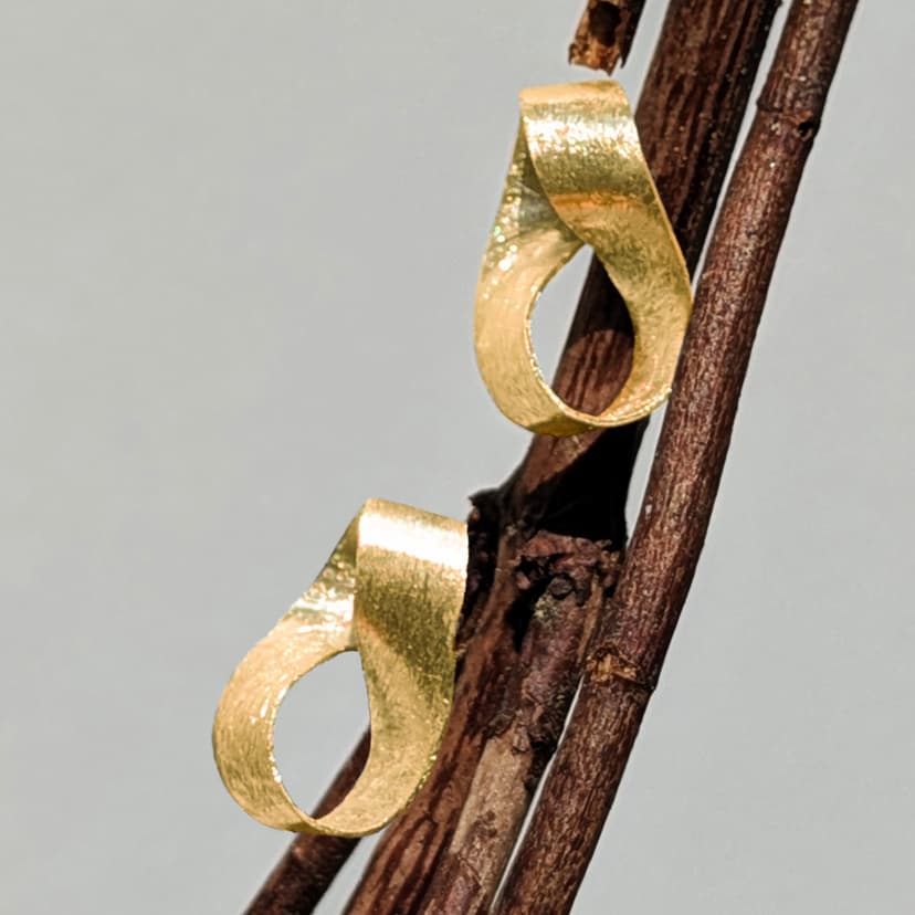 Handmade Unique Post Earrings in 14k or 18k Gold