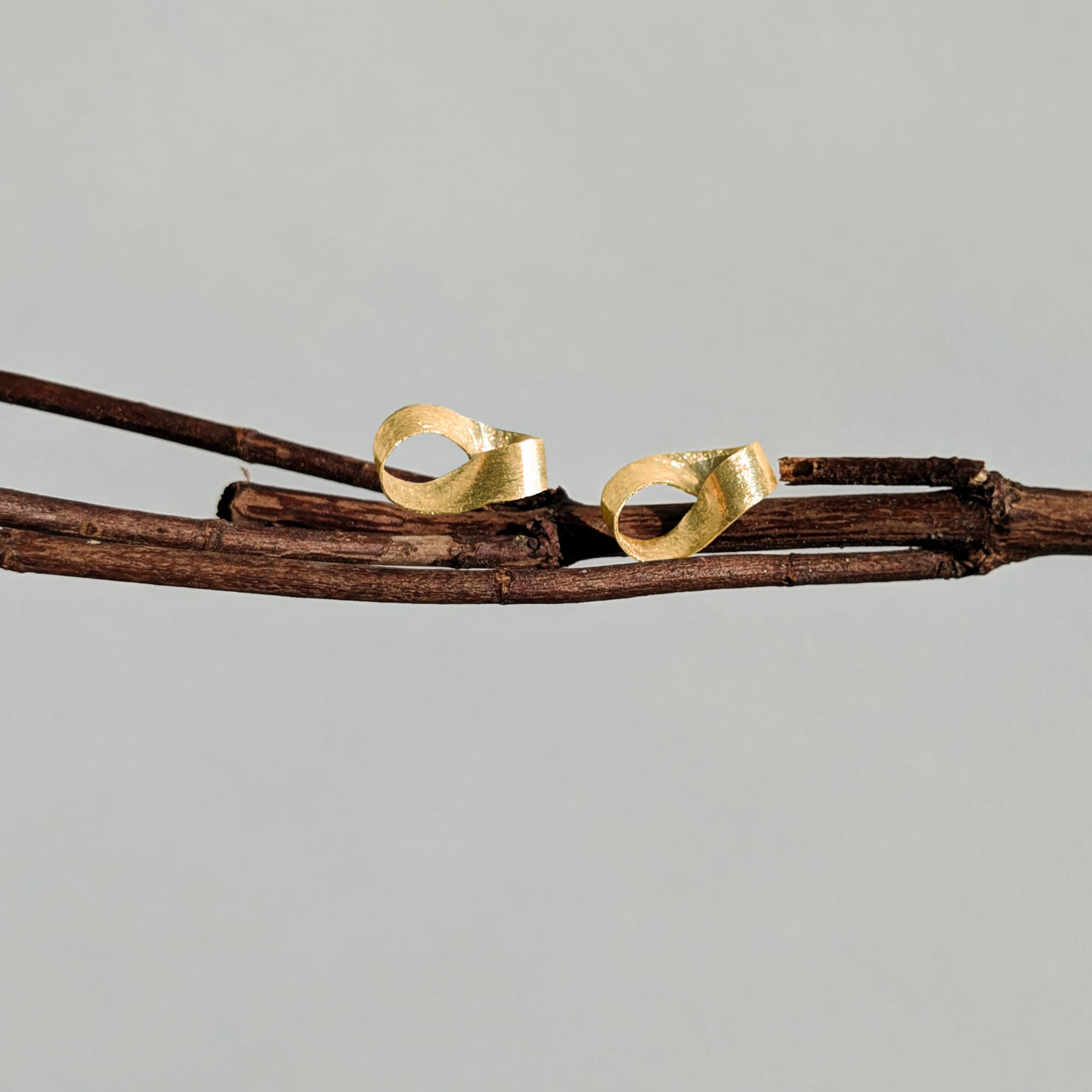 Handmade Unique Post Earrings in 14k or 18k Gold