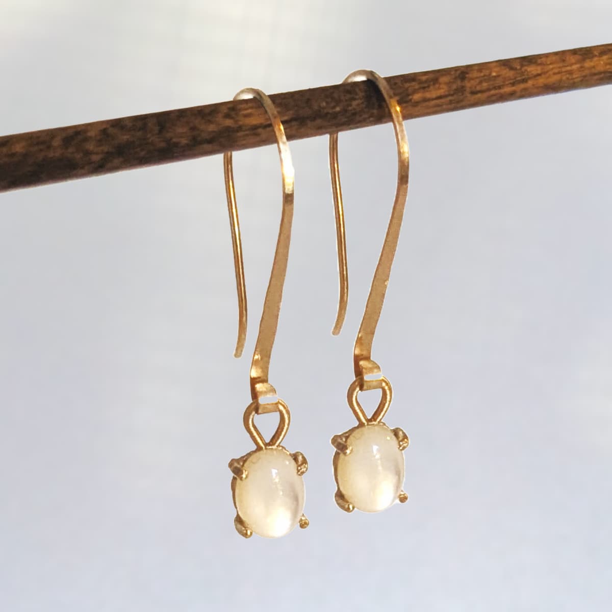 Mother of Pearl Earrings Gold Silver Handmade