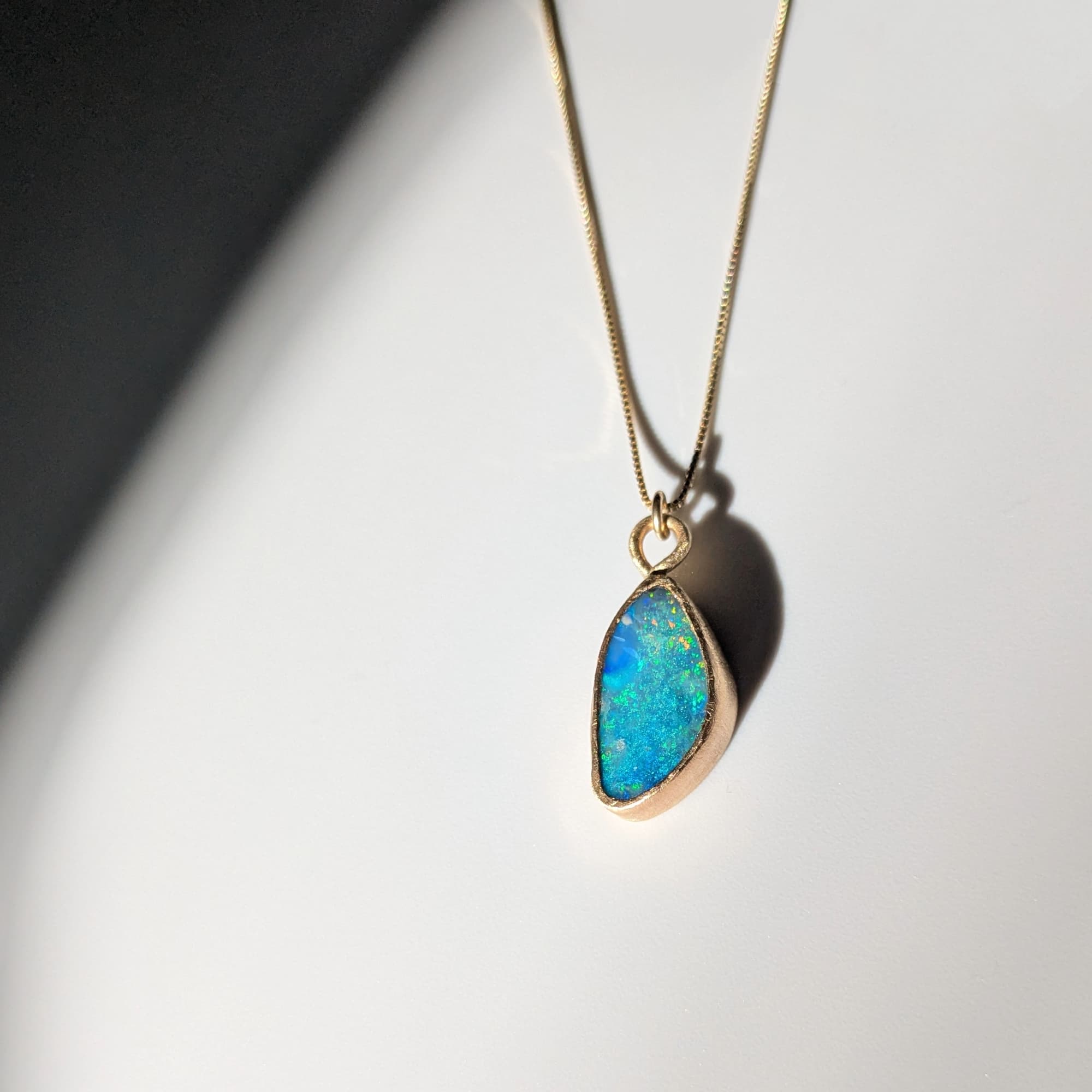 Handmade Gold Opal Necklace