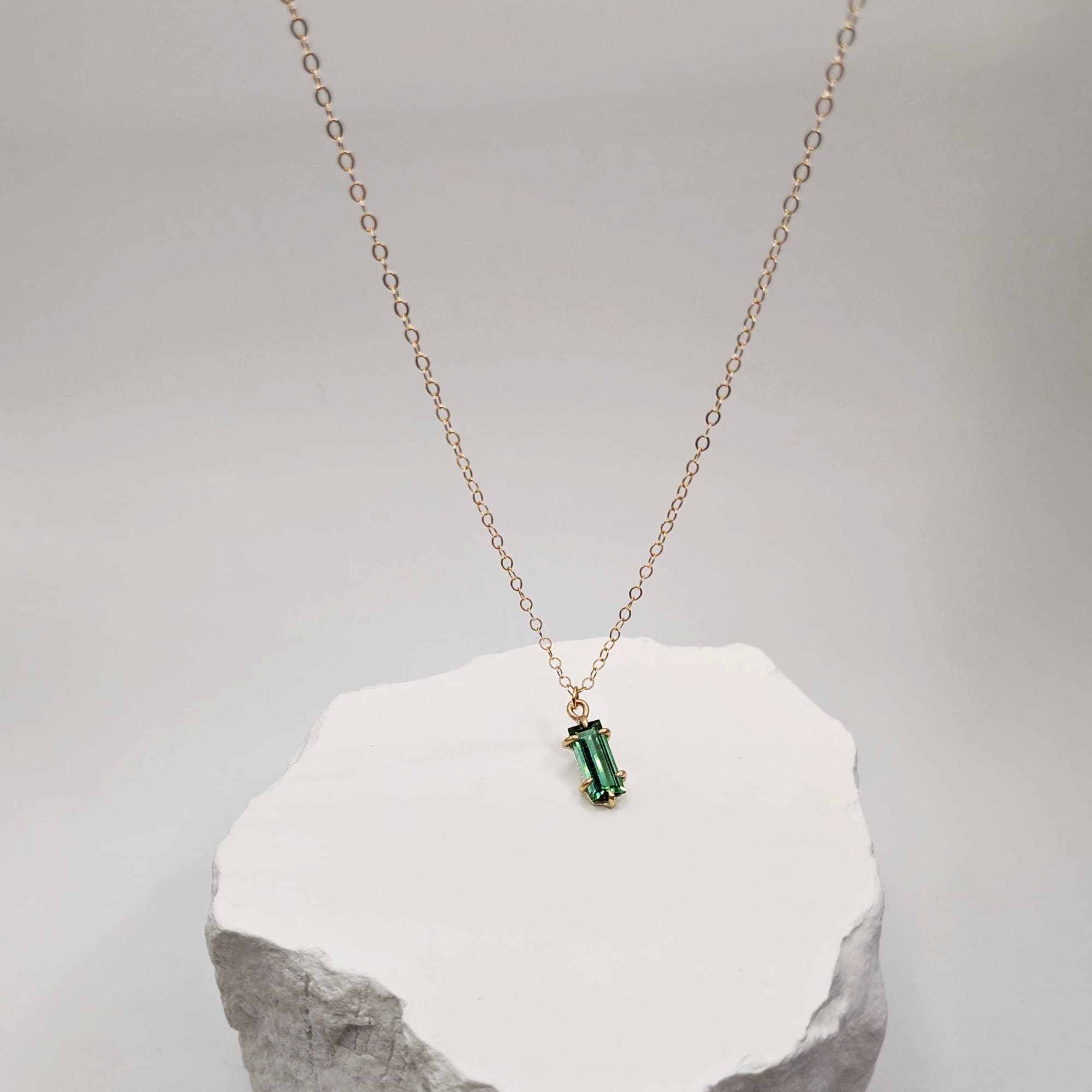 Tourmaline Necklace Gold Silver Handmade