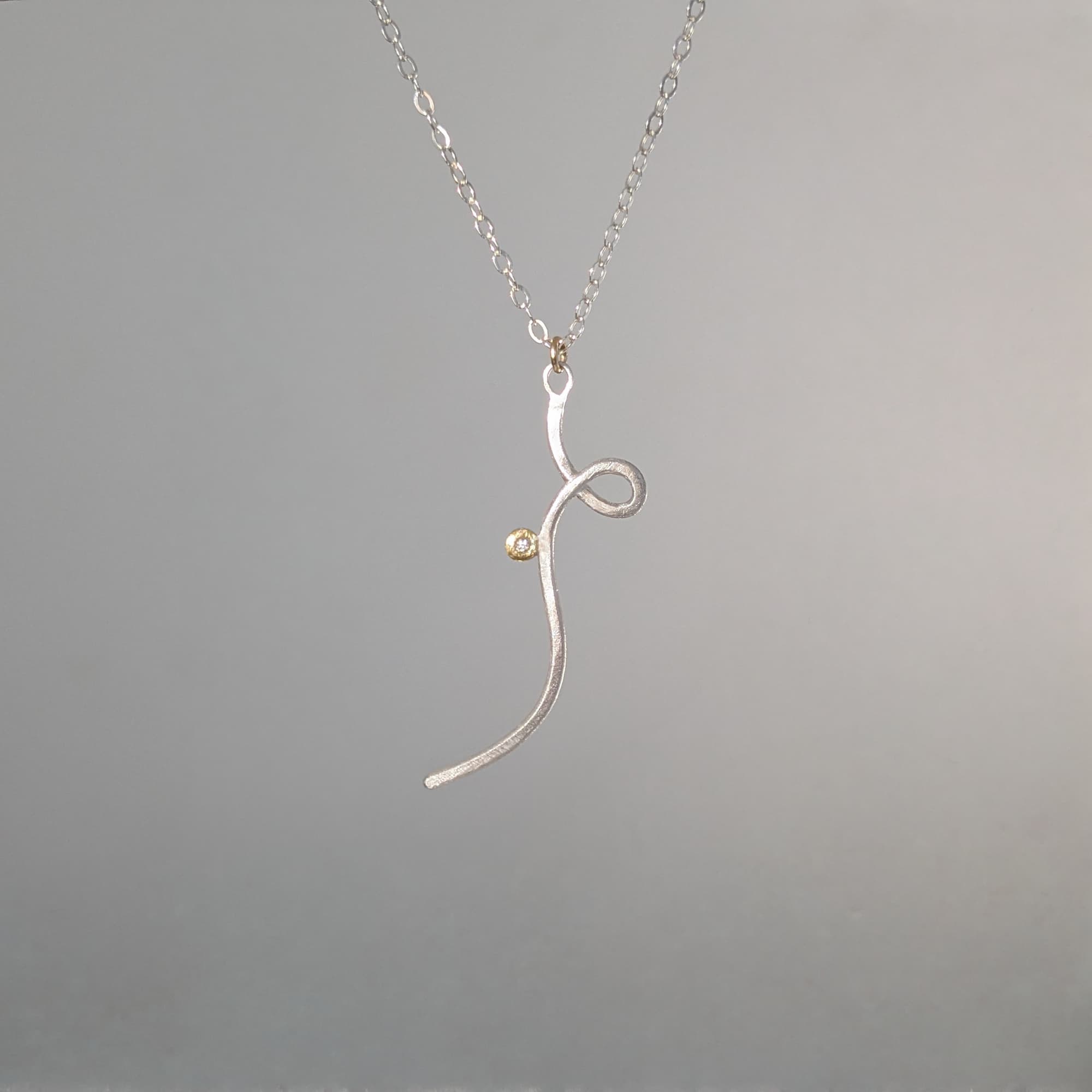 Handcrafted Diamond Necklace Gold Silver