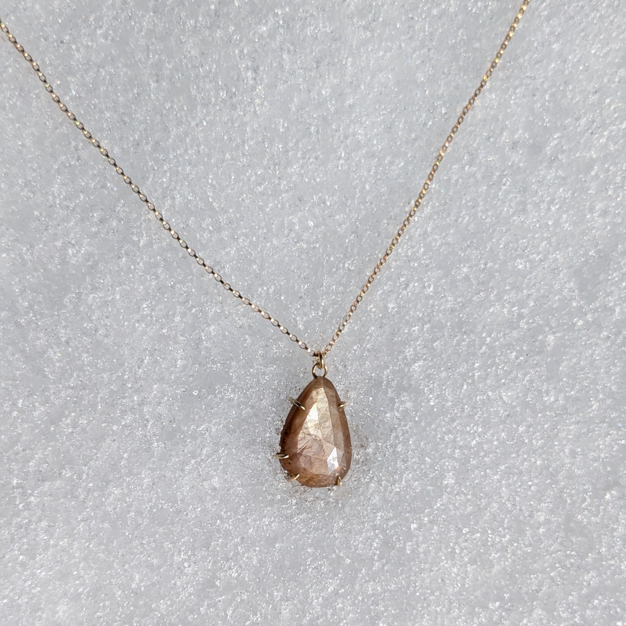 Sapphire Necklace Gold Silver Handmade