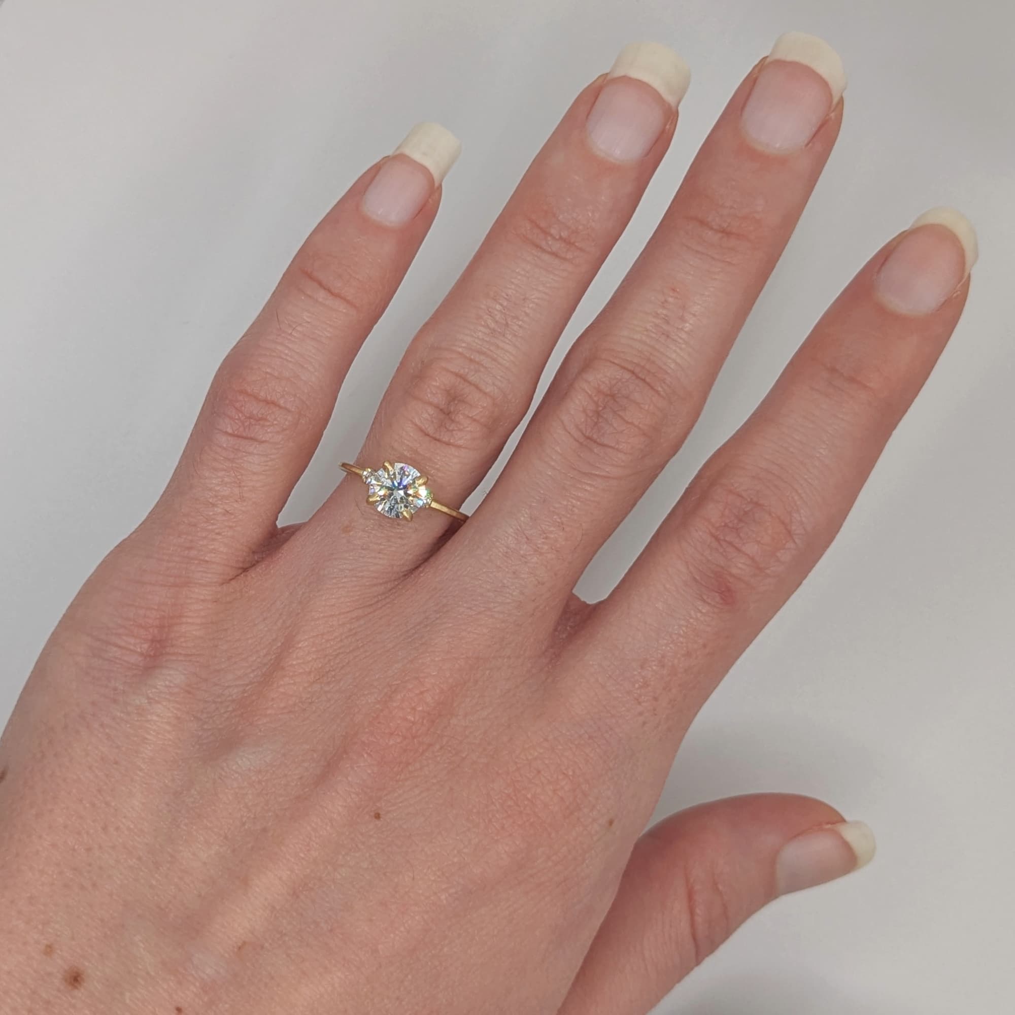 Unique Diamond Gold Engagement Ring Handmade