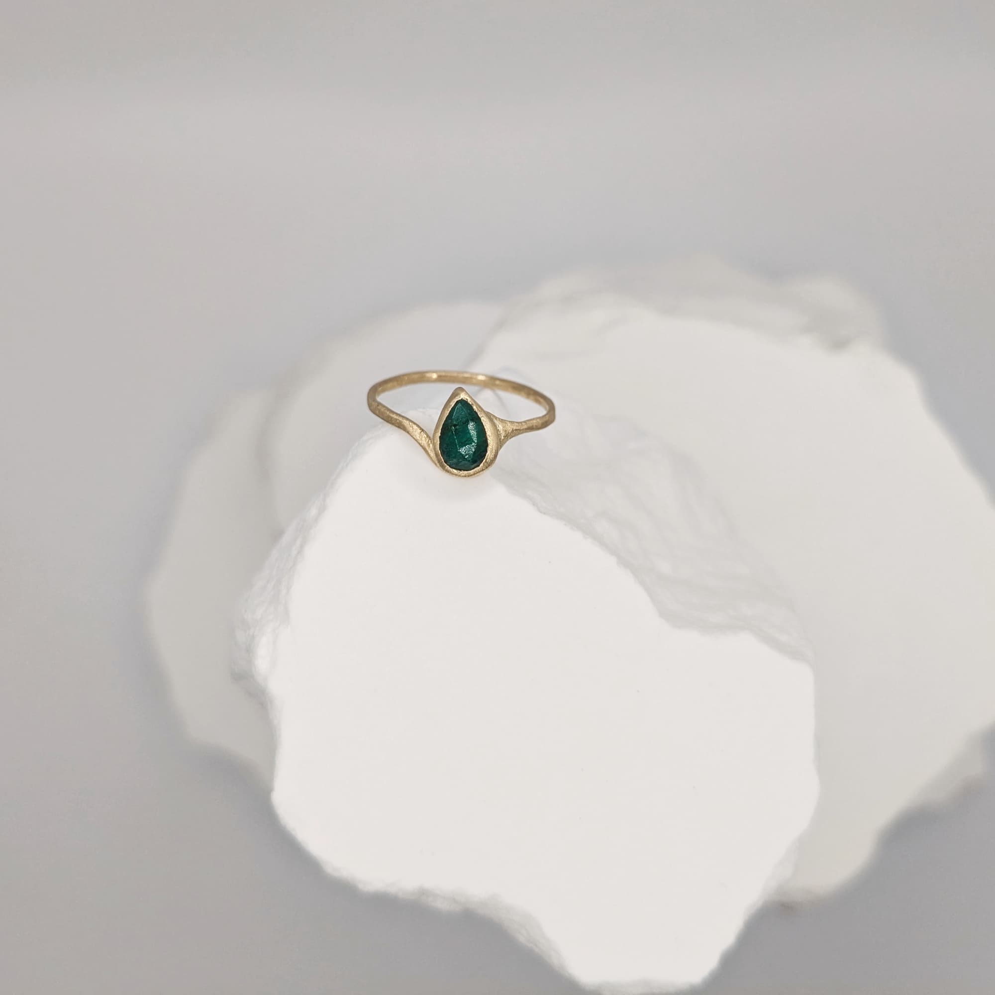 Emerald Gold Ring Handmade