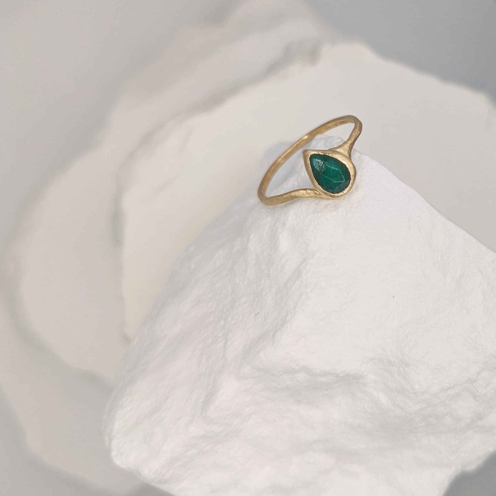 Emerald Gold Ring Handmade