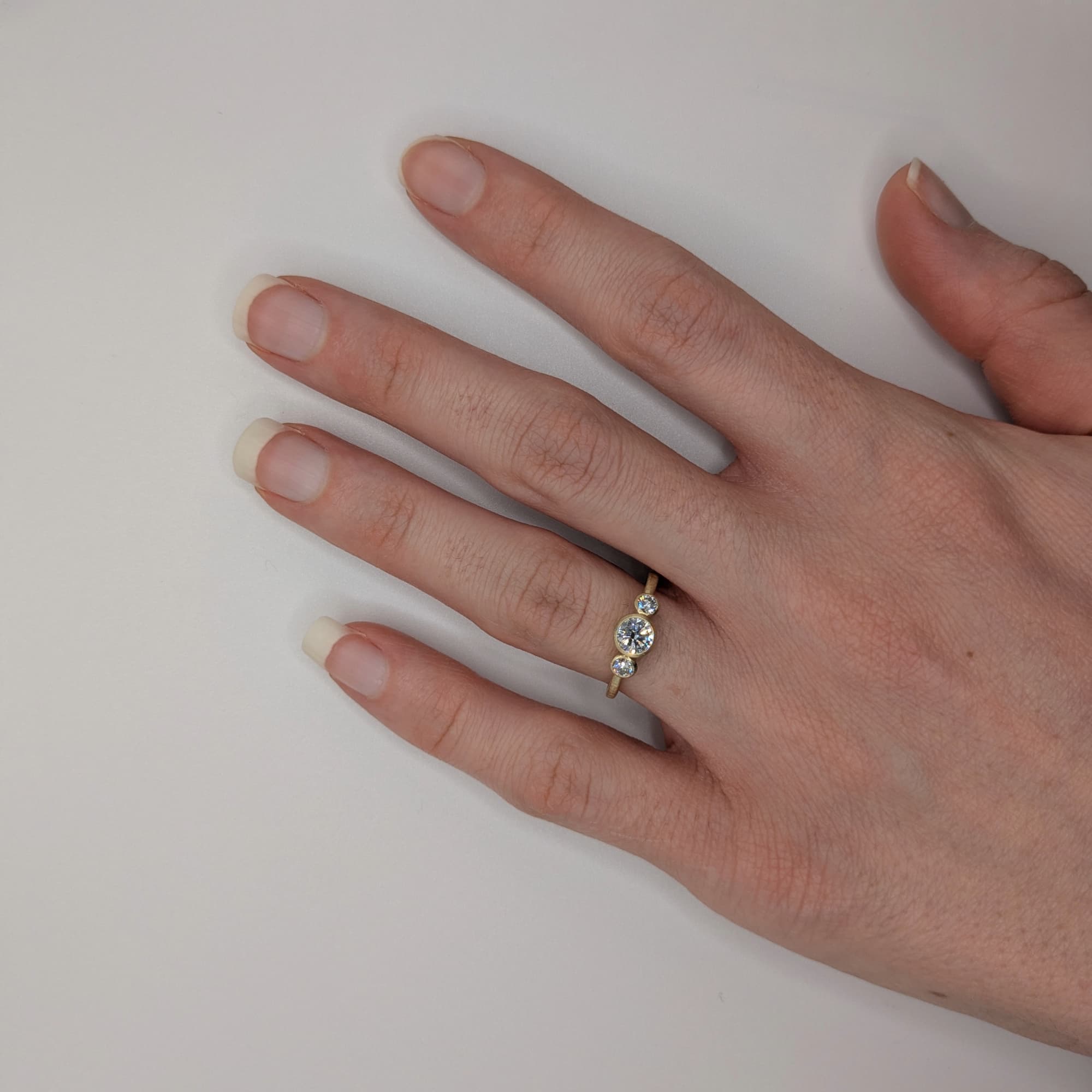 Unique Diamond Gold Engagement Ring Handmade