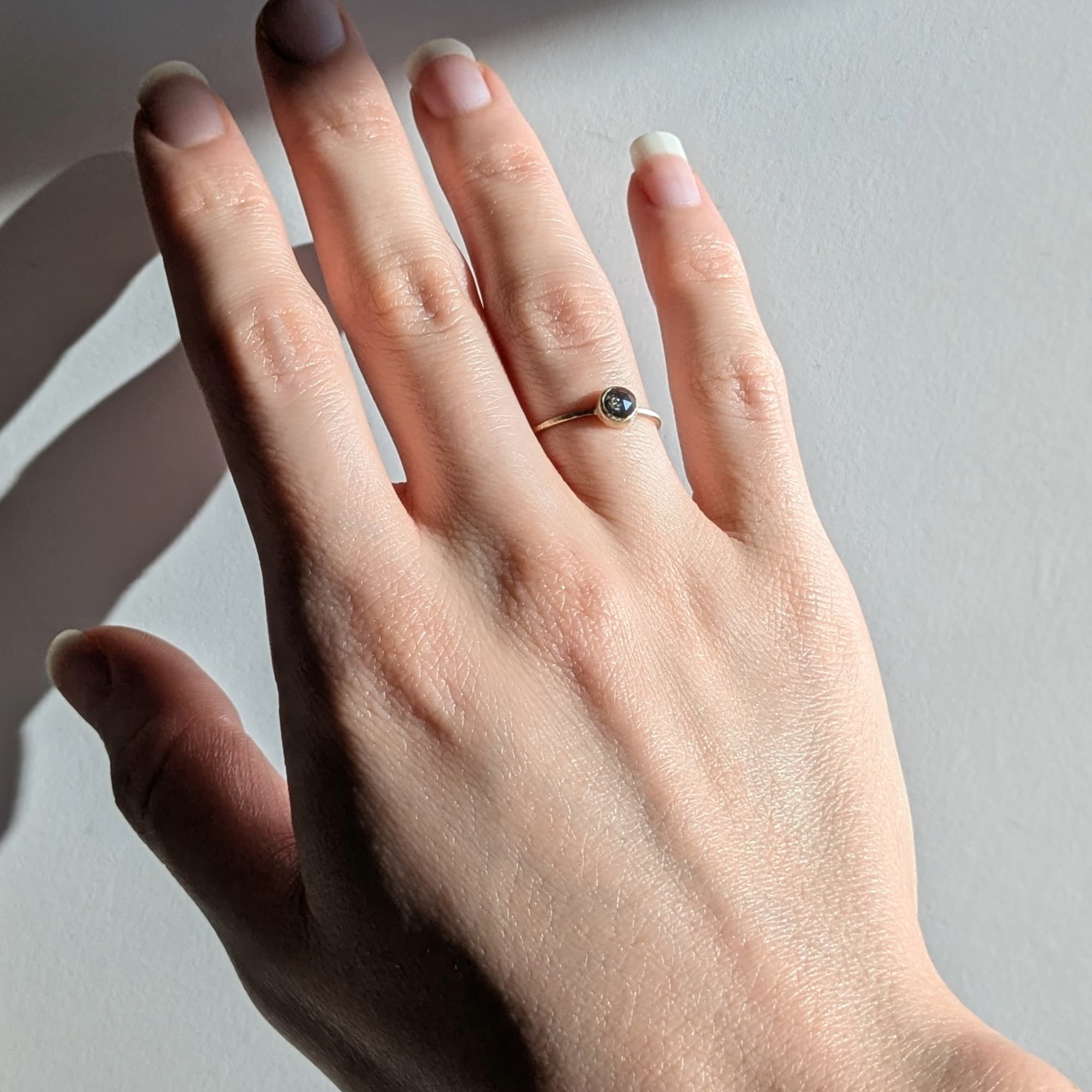 Peppery Diamond Gold Ring Handmade